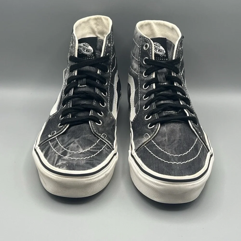 Vans Sk8-Hi Washed Black Gray High Top Skate Shoes - Men's‎ Size 8 USED